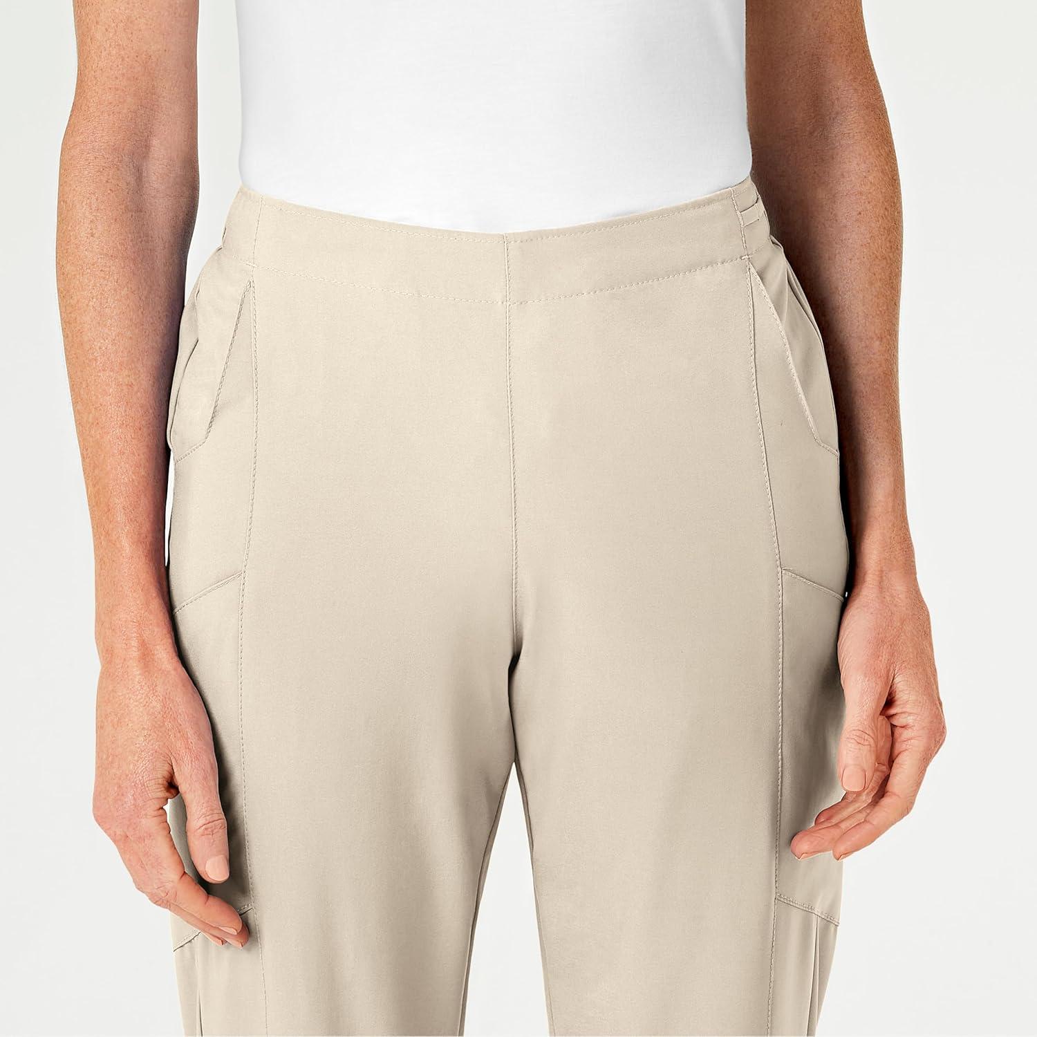 WonderWink womens Women’s Flat Front Cargo Scrub Pant(Khaki)
