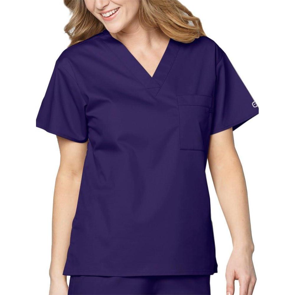 WonderWink Unisex V-Neck Top Shirt, Grape, Medium