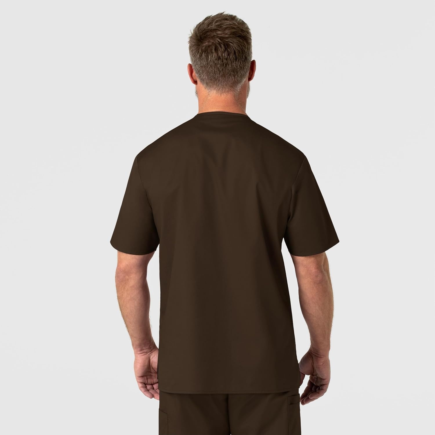 WonderWink Men’s Big Wonderwork Big Men’s V Neck Scrub Top(Chocolate)
