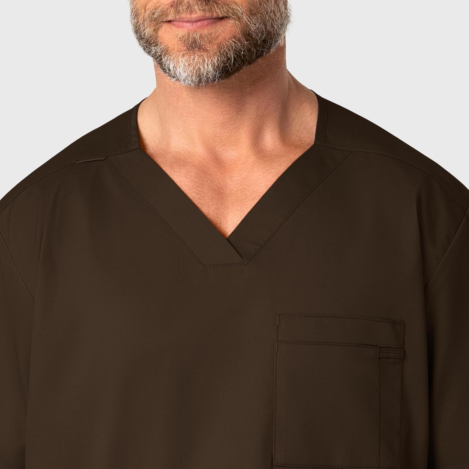 WonderWink Men’s Big Wonderwork Big Men’s V Neck Scrub Top(Chocolate)