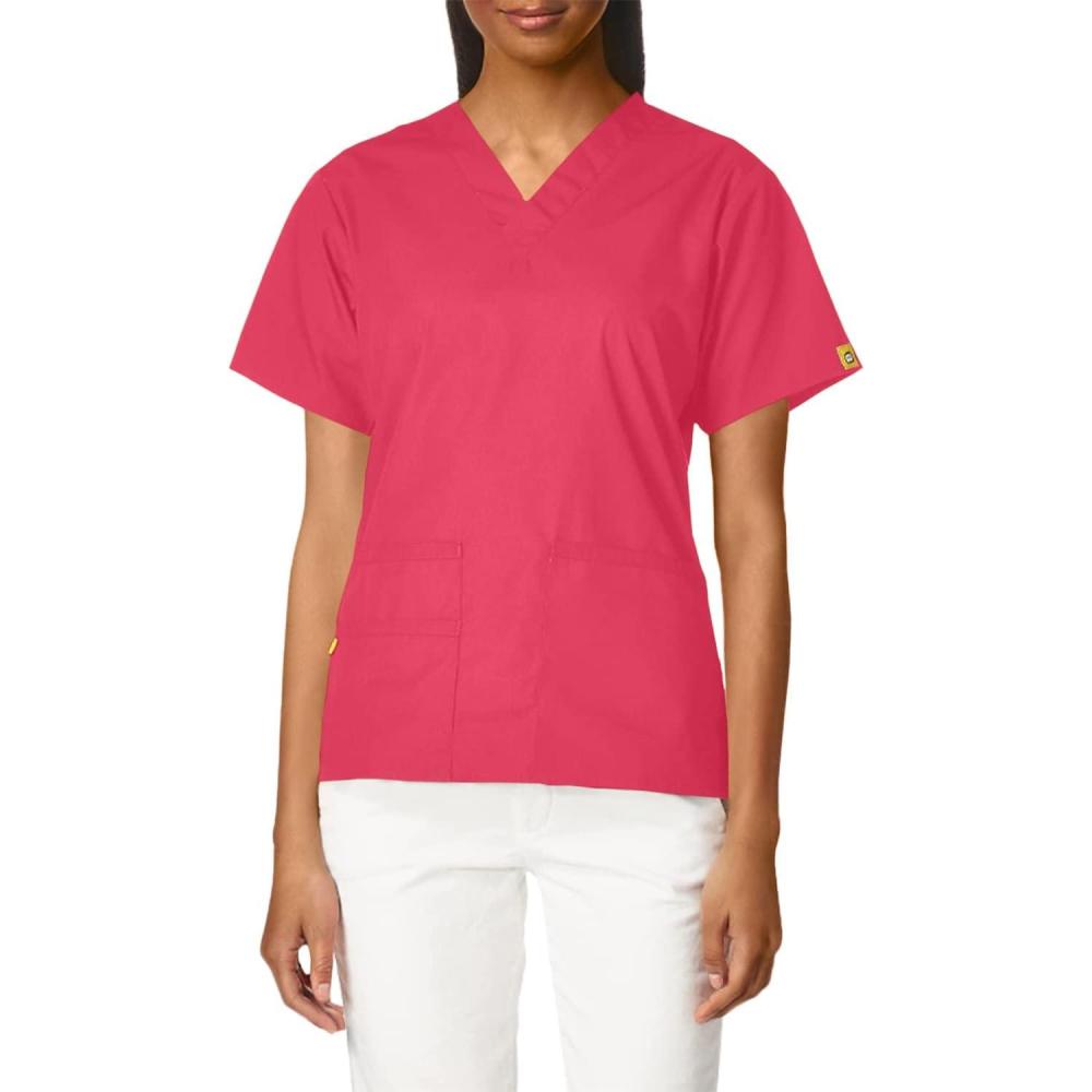 WonderWink Women’s Origins Bravo Scrub Top(Hot Pink)