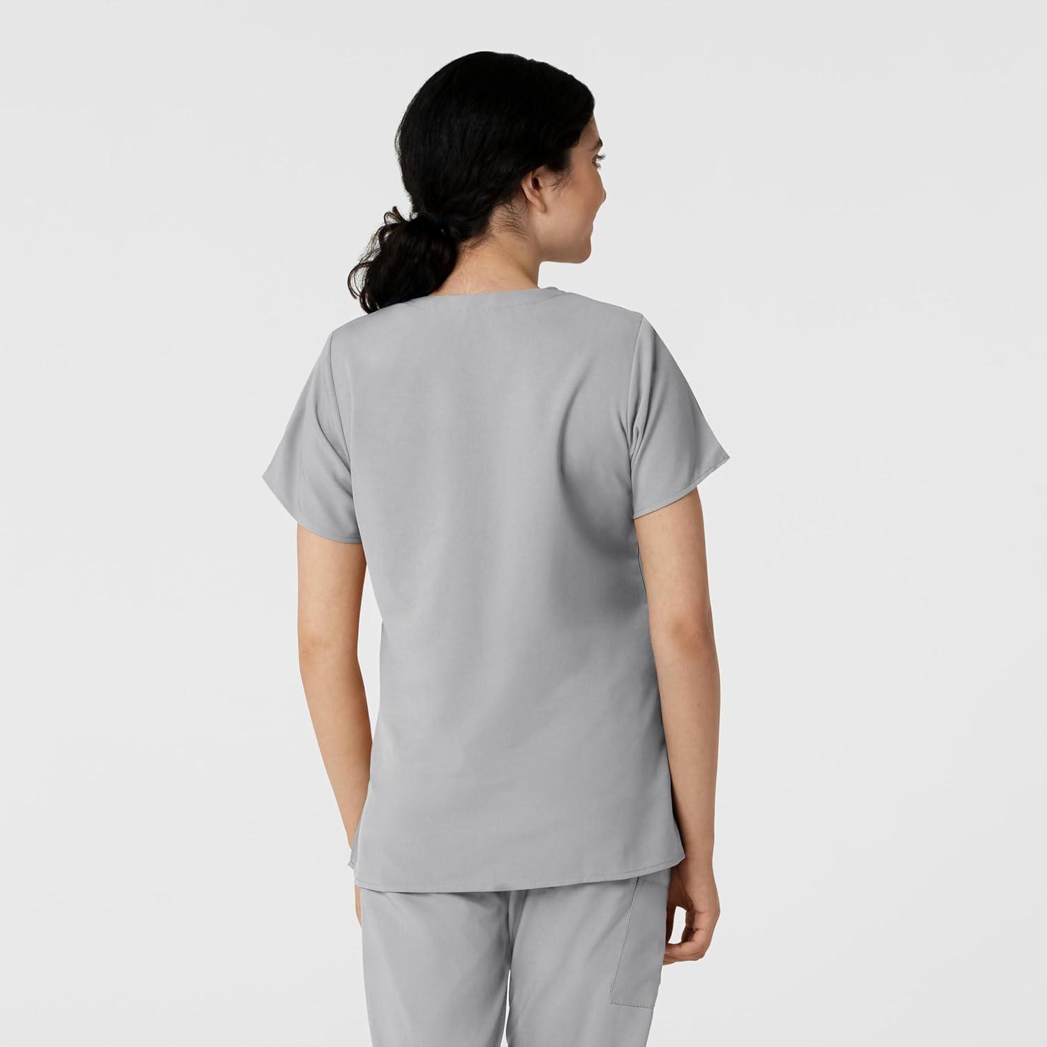Wink Scrubs for Women, W123, Classic V-Neck Tops with 2 Pockets(Grey)