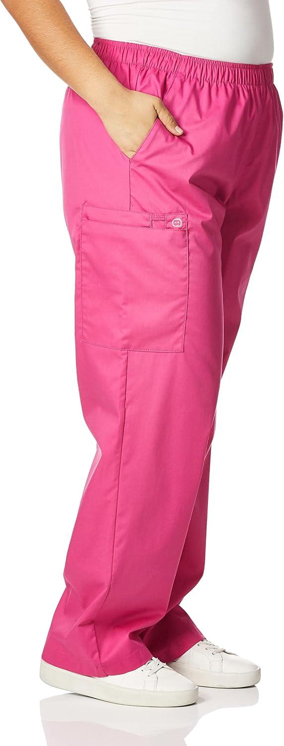 WonderWink Women’s Tall Wonderwork Women’s Pull-On Cargo Scrub Pant Tall(Fuchsia)