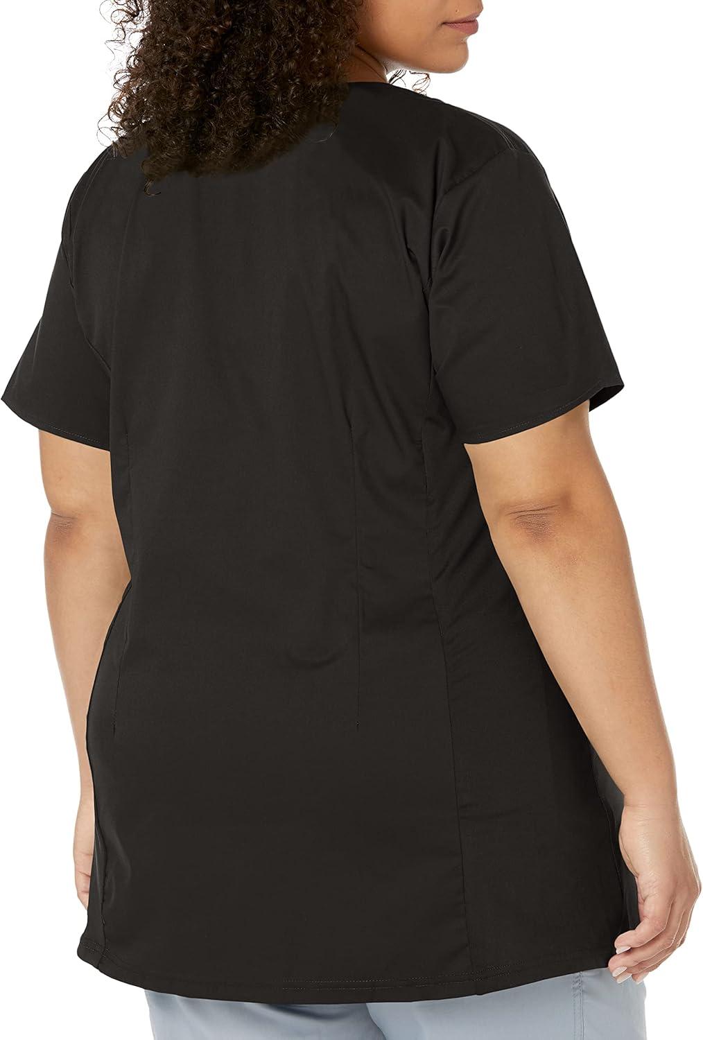 Wink WonderWORK Scrubs for Maternity Mock Wrap Scrub Tops(Black)