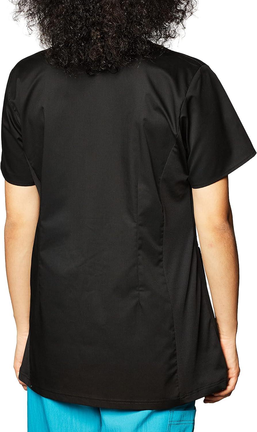 Wink WonderWORK Scrubs for Maternity Mock Wrap Scrub Tops(Black)