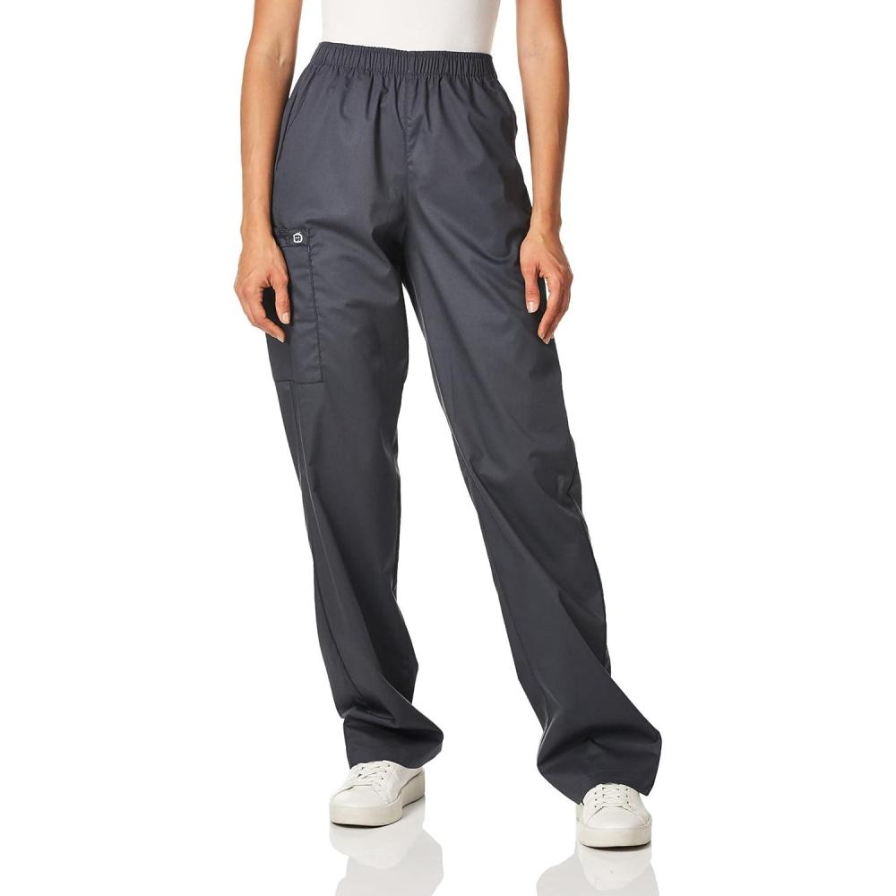 WonderWink Women’s Tall Wonderwork Women’s Pull-On Cargo Scrub Pant Tall(Pewter)