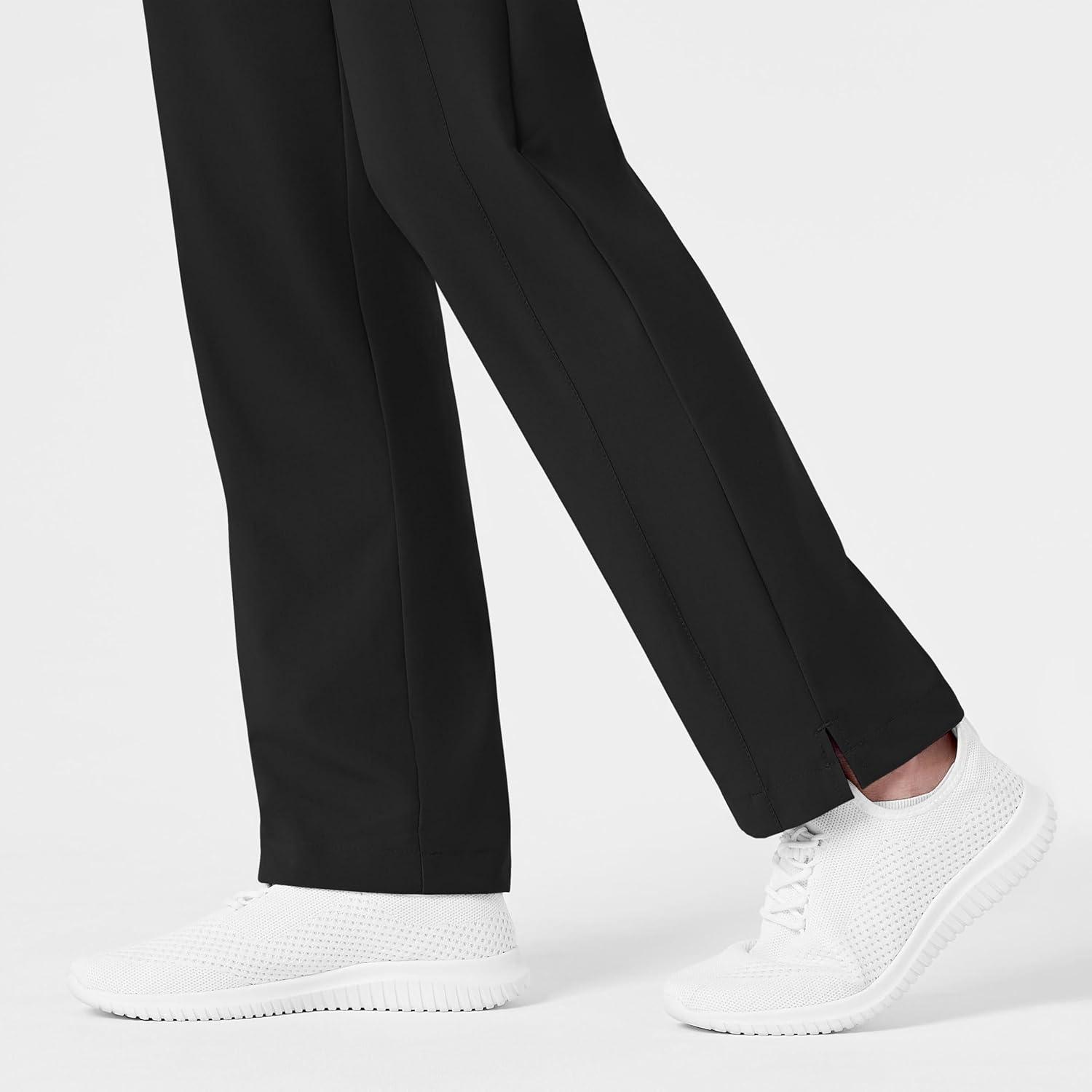 WonderWink womens Women’s Flat Front Cargo Scrub Pant(Black)