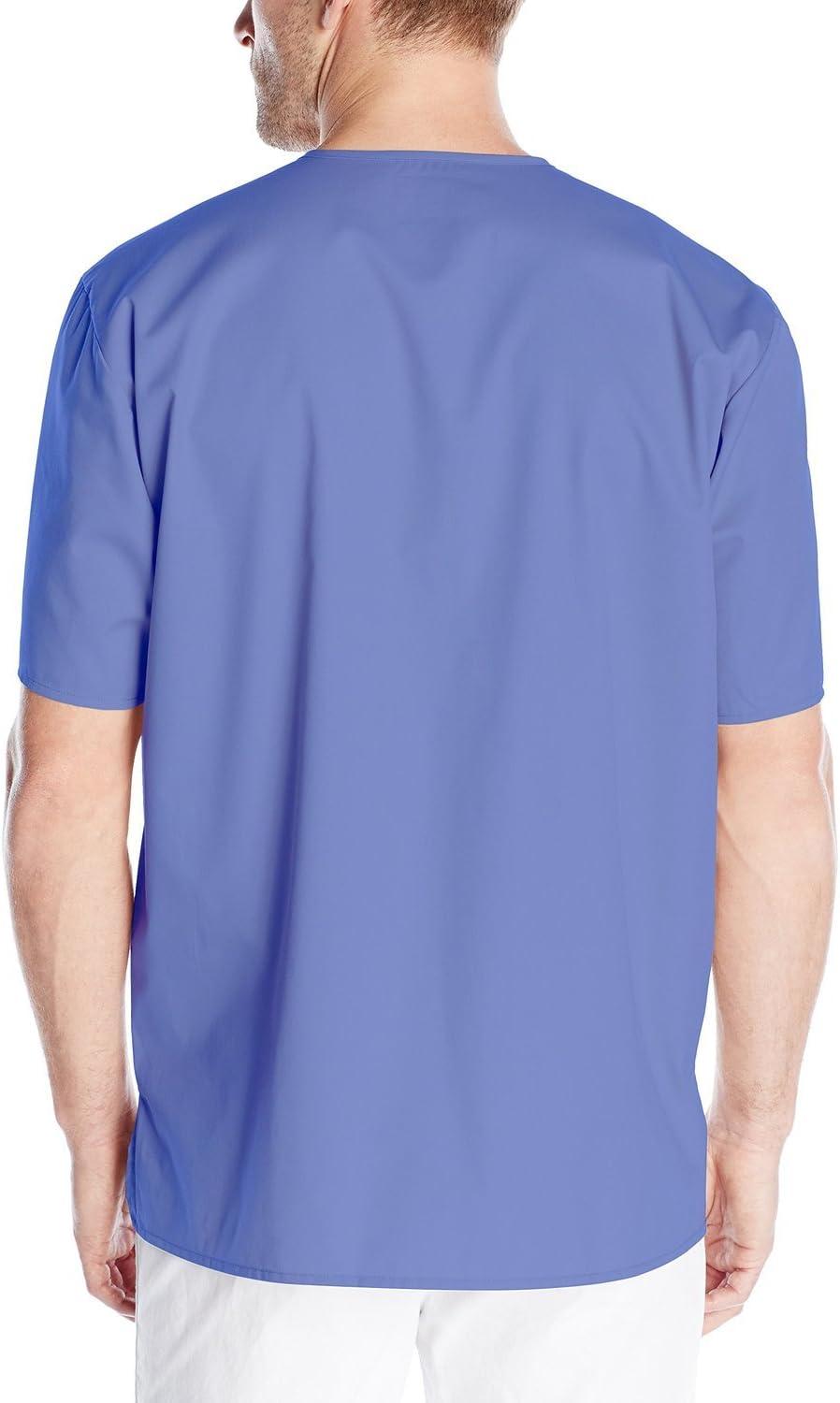 WonderWink Men’s V-Neck Top, Ceil Blue, Medium