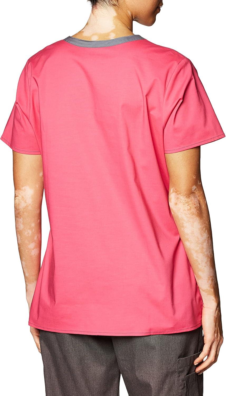 WonderWink Womens Wonderflex Patience Women’s Scrub Top(Hot Pink)