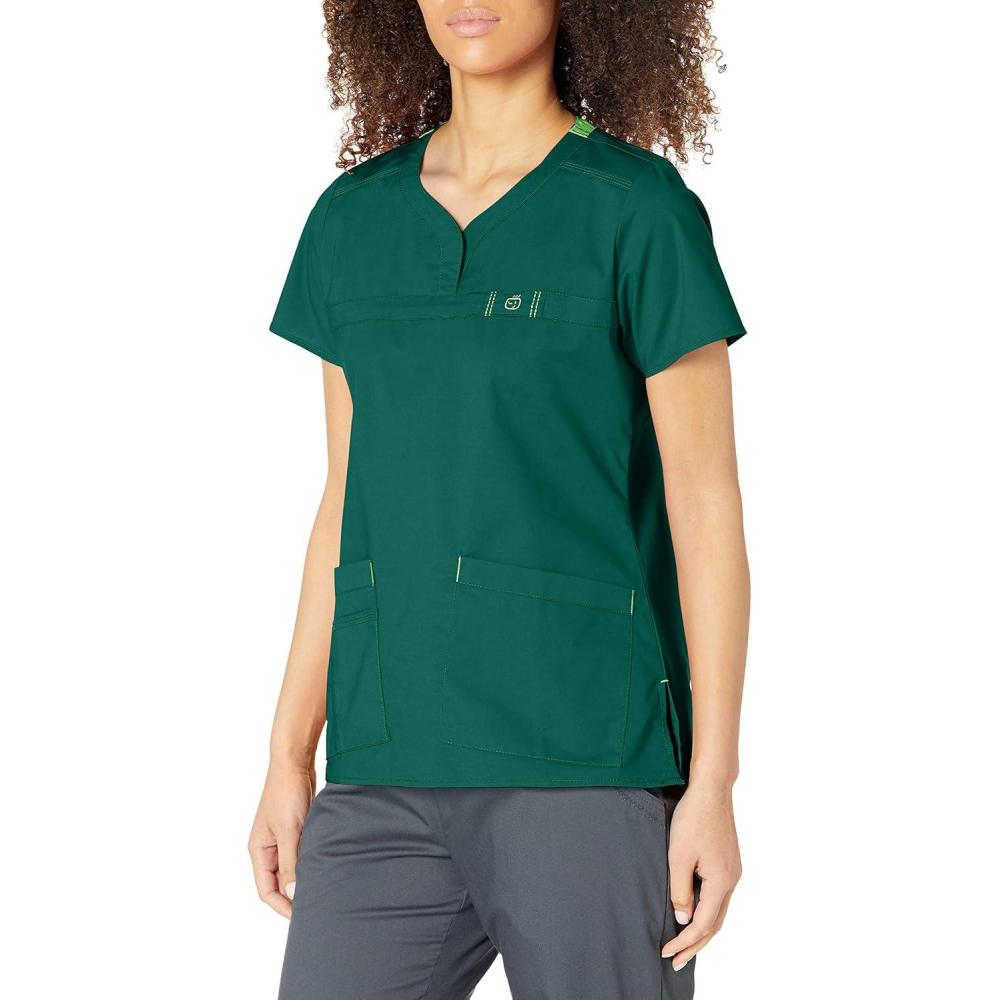 WonderWink Womens Wonderflex Patience Women’s Scrub Top(Hunter)