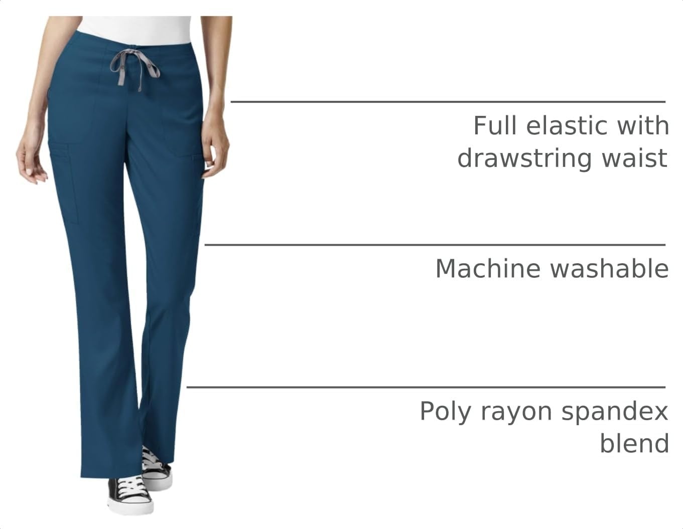 WINK PRO Women’s Moderate Flare Leg Cargo Scrub Pant(Caribbean)