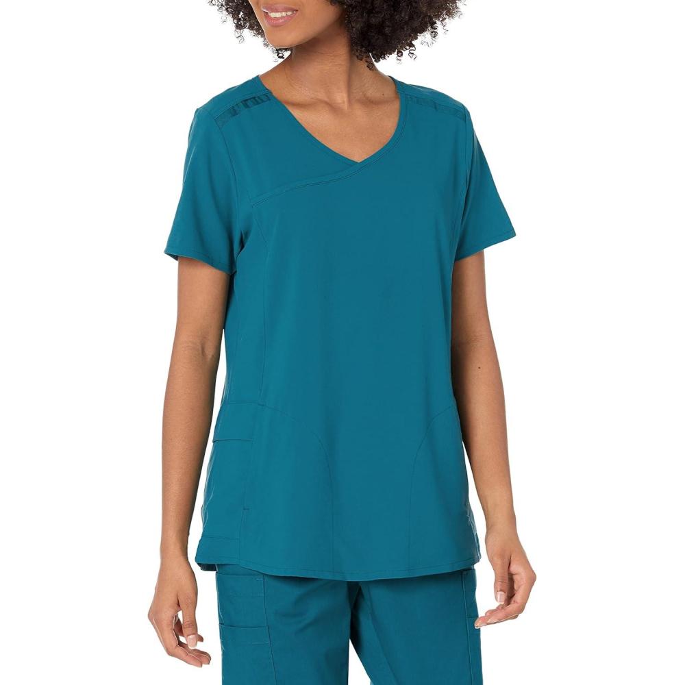 WonderWink Women’s Mock Wrap Scrub Top(Caribbean)