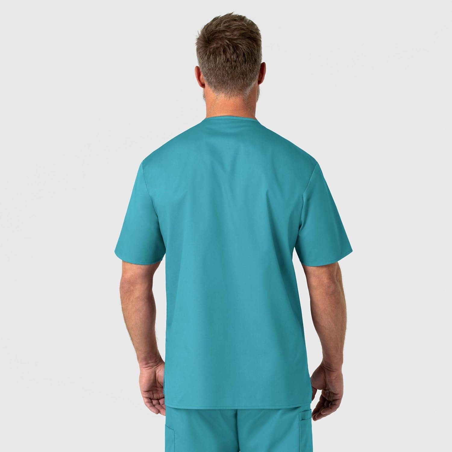WonderWink Men’s Big Wonderwork Big Men’s V Neck Scrub Top(Teal Blue)
