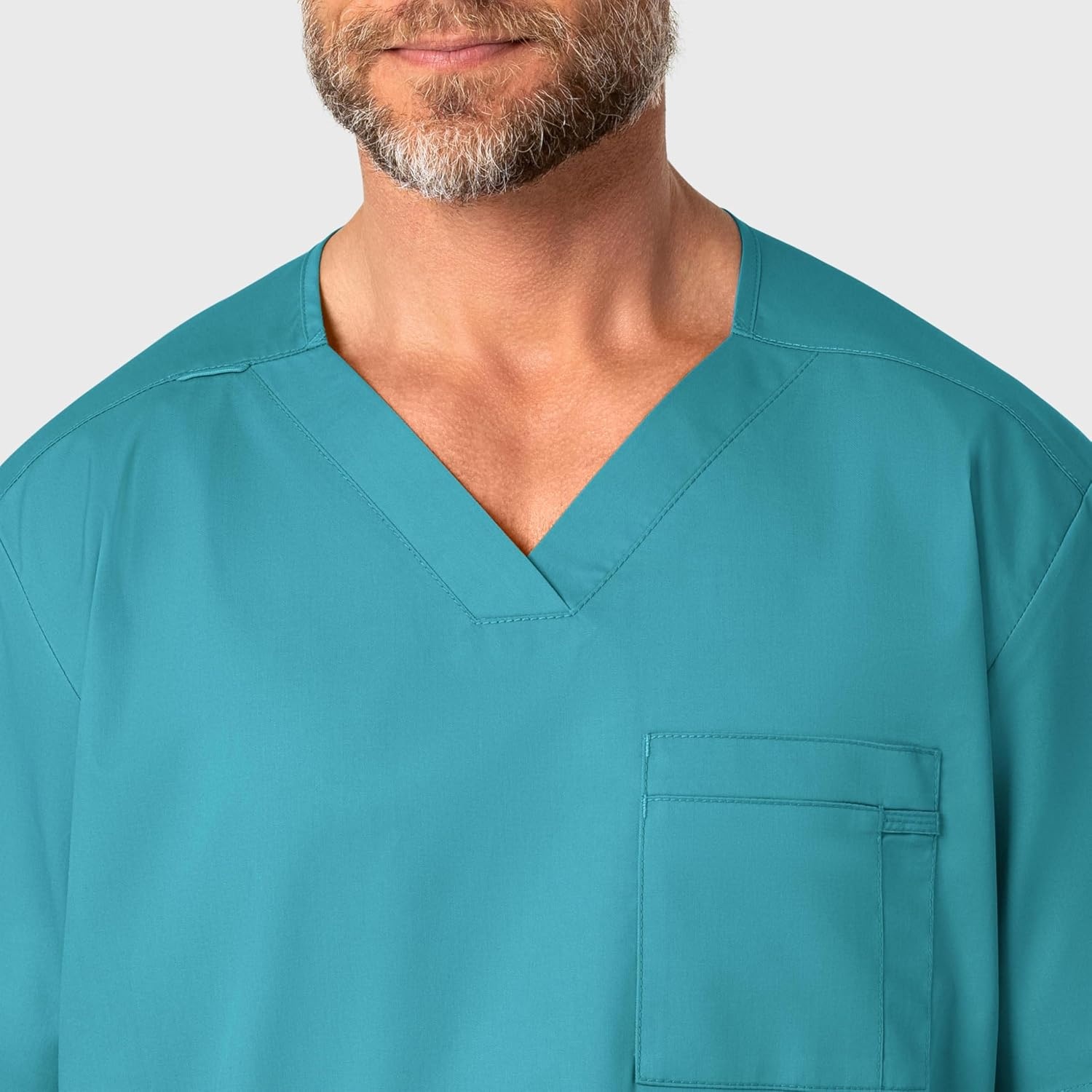 WonderWink Men’s Big Wonderwork Big Men’s V Neck Scrub Top(Teal Blue)