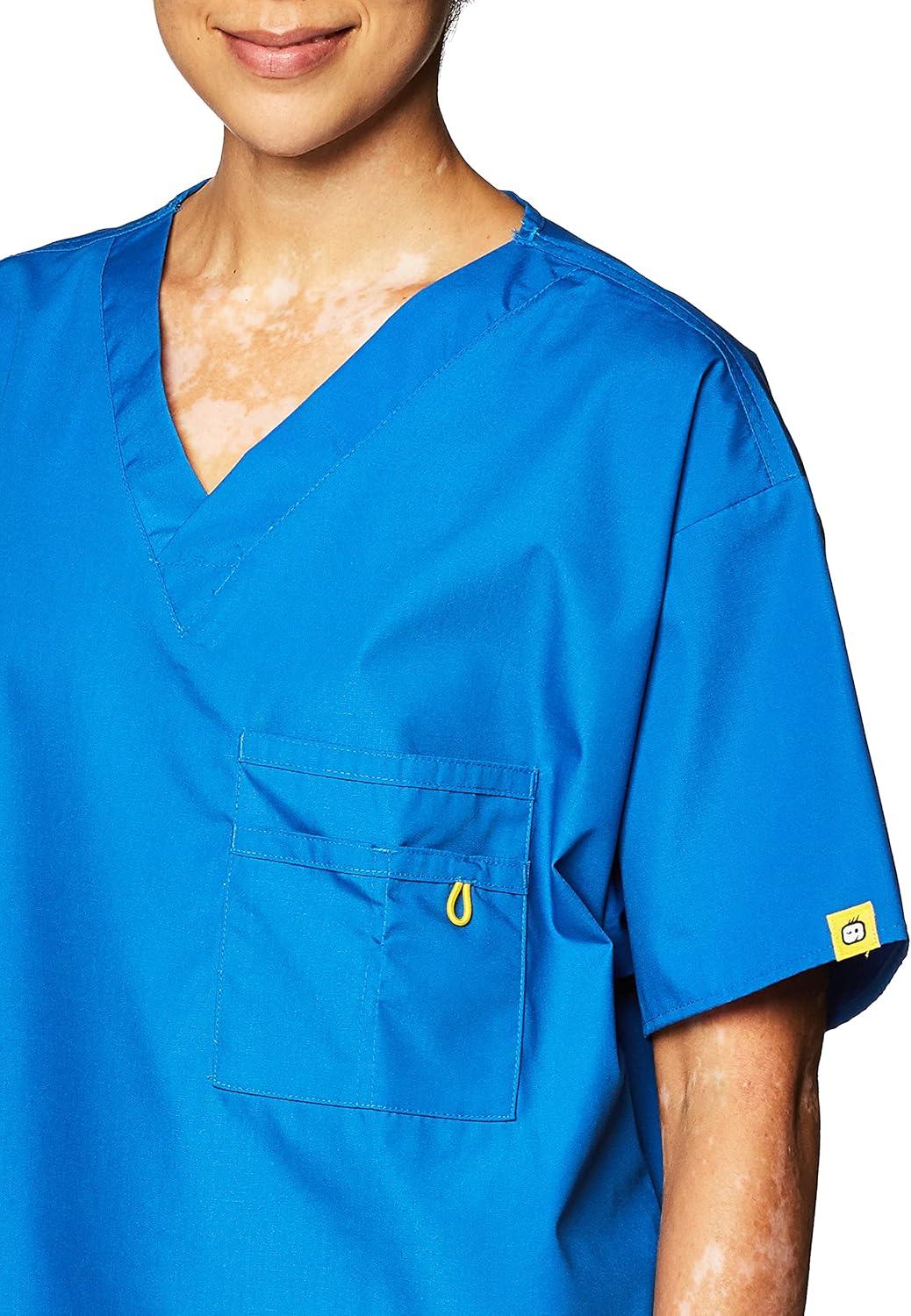 WonderWink Men’s Big The Alpha Unisex V-Neck Scrub Top(Royal)