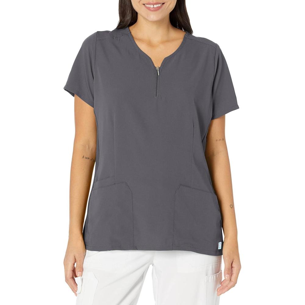 WonderWink Men’s Uni Moss Grn Simply Soft 3pkt Scrub Shrt(Pewter)