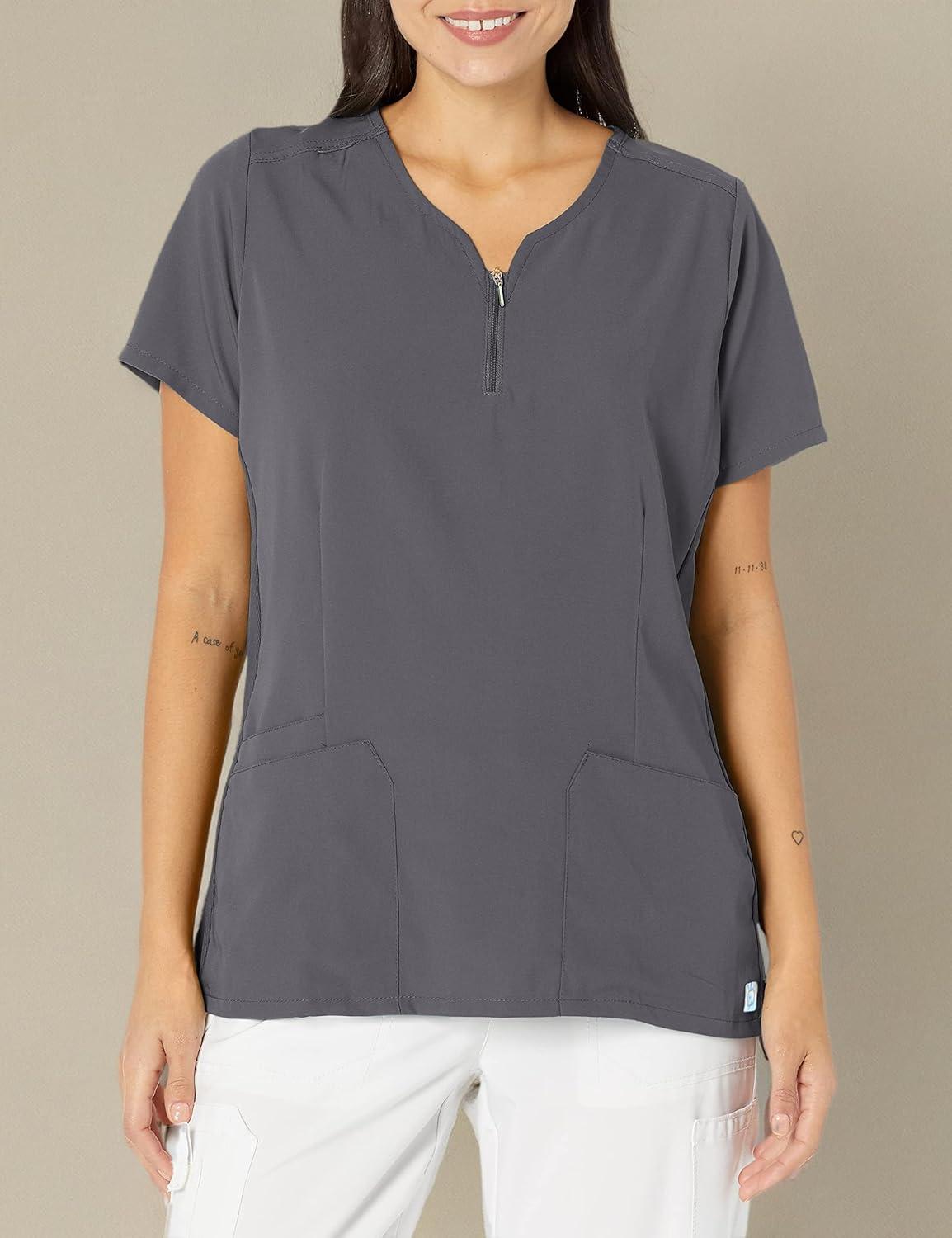 WonderWink Men’s Uni Moss Grn Simply Soft 3pkt Scrub Shrt(Pewter)