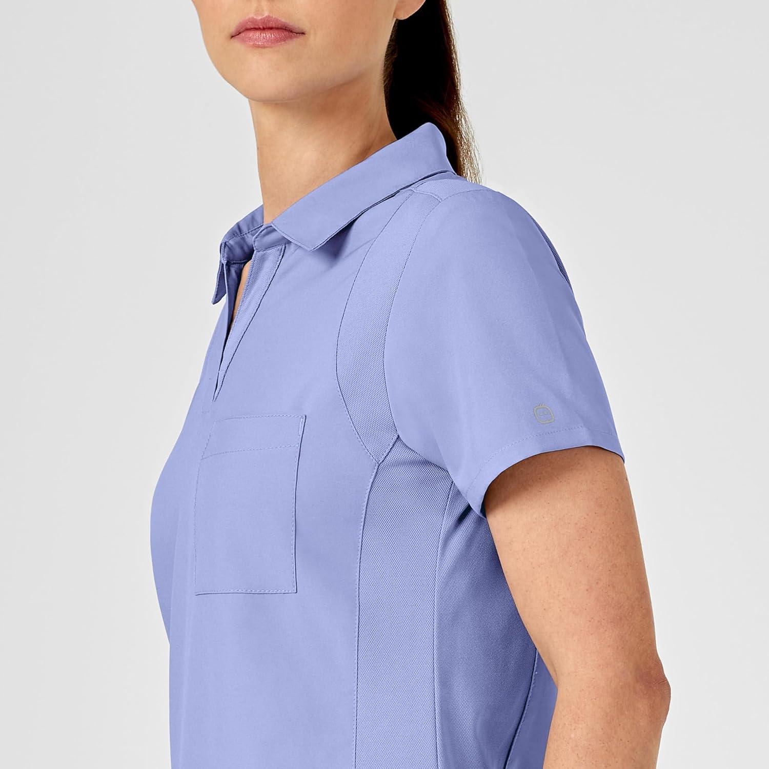 WonderWink Womens Collar Top(Ceil Blue)