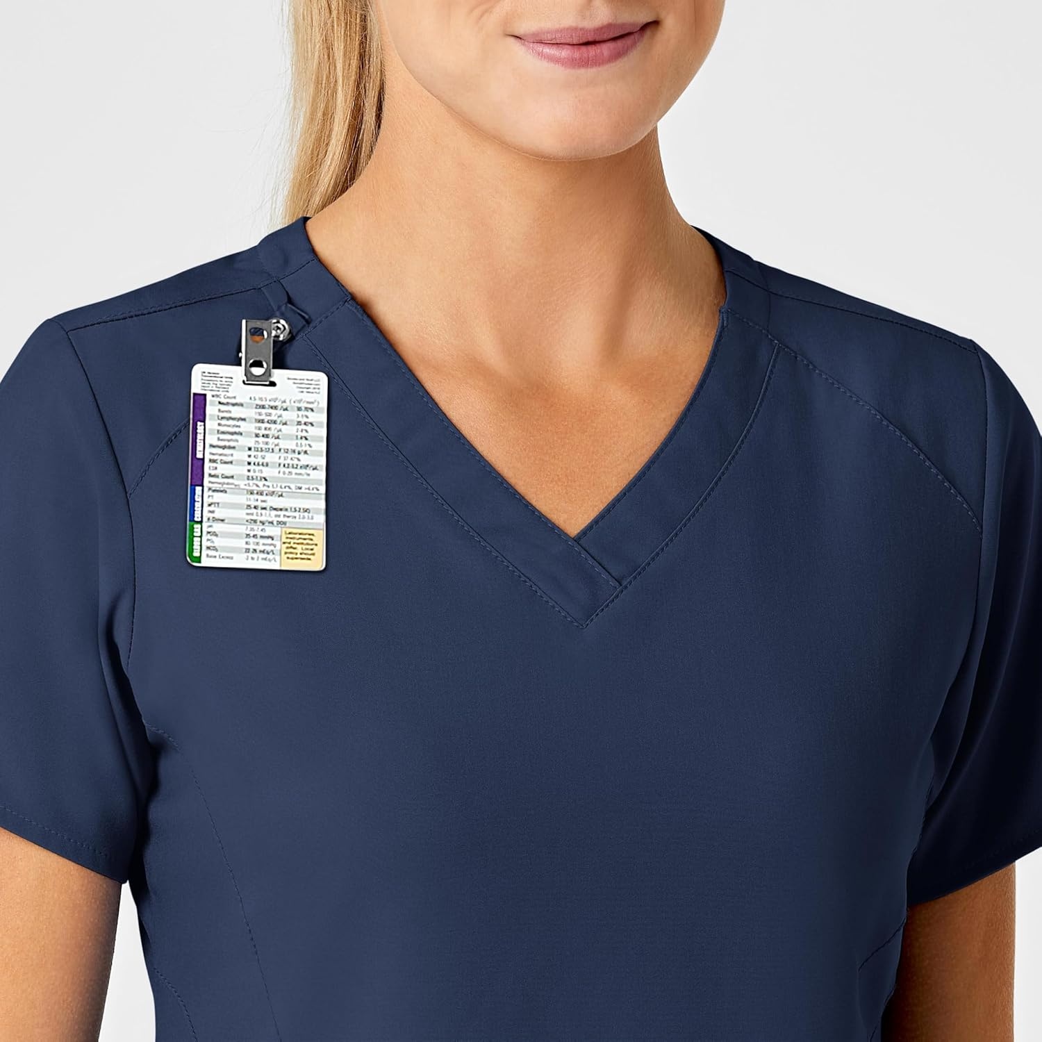Wink Women’s Women’s Stylized V-Neck Top(Navy)