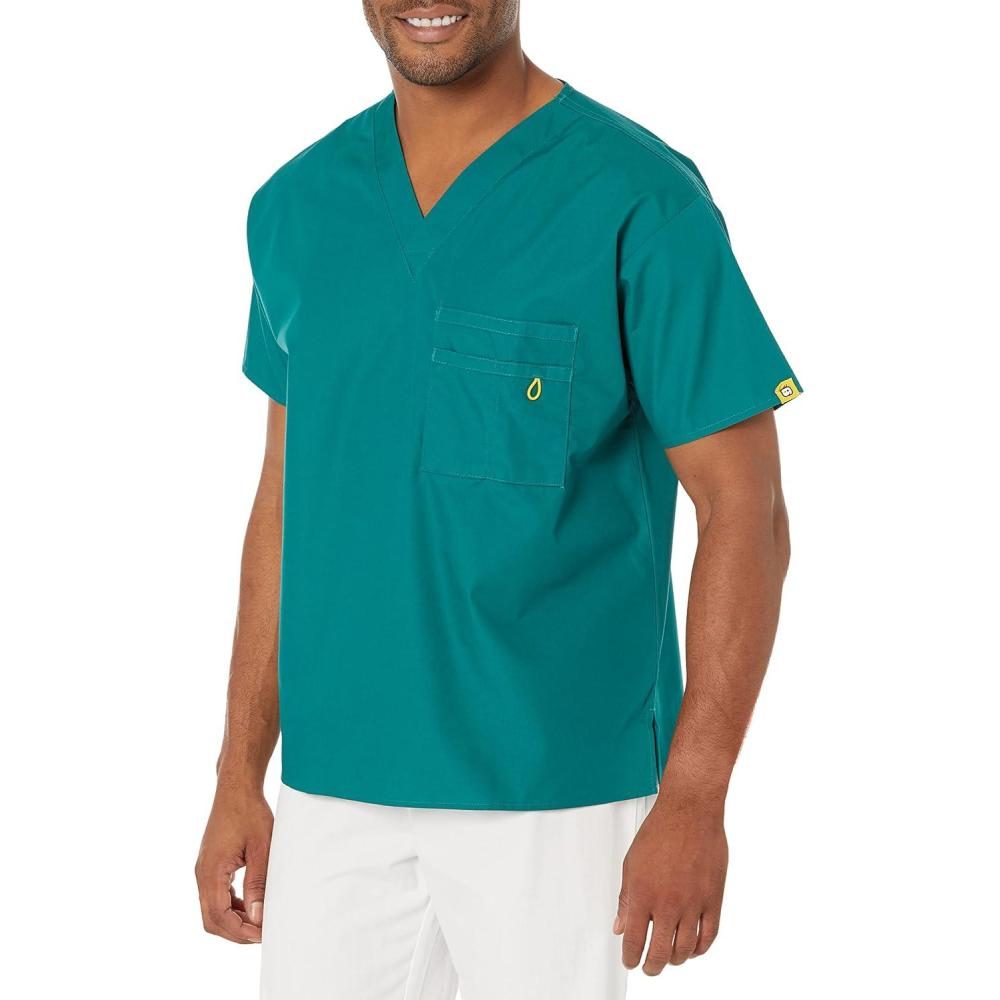 WonderWink Men’s Big The Alpha Unisex V-Neck Scrub Top(Hunter)