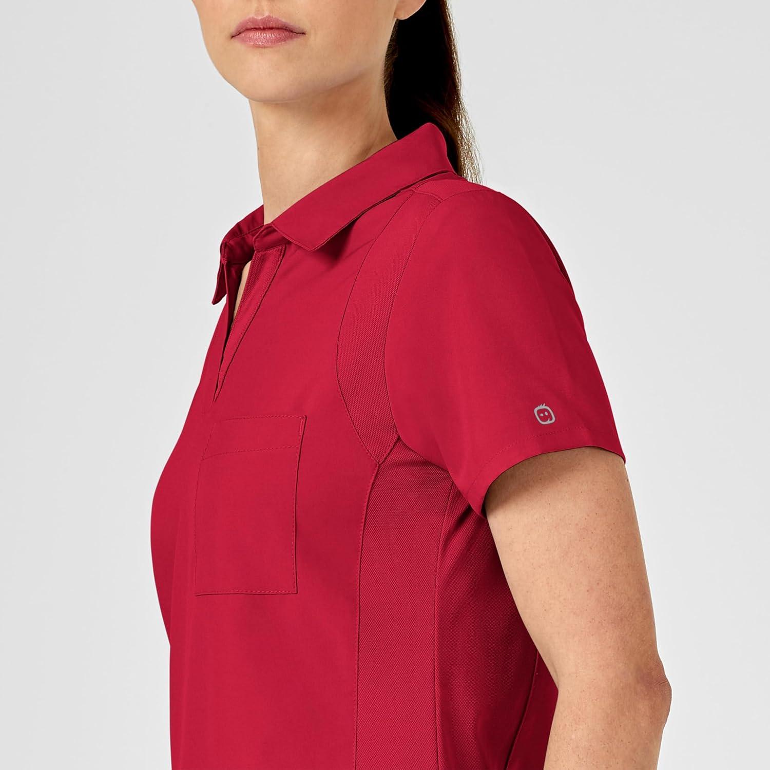 WonderWink Womens Collar Top(Red)