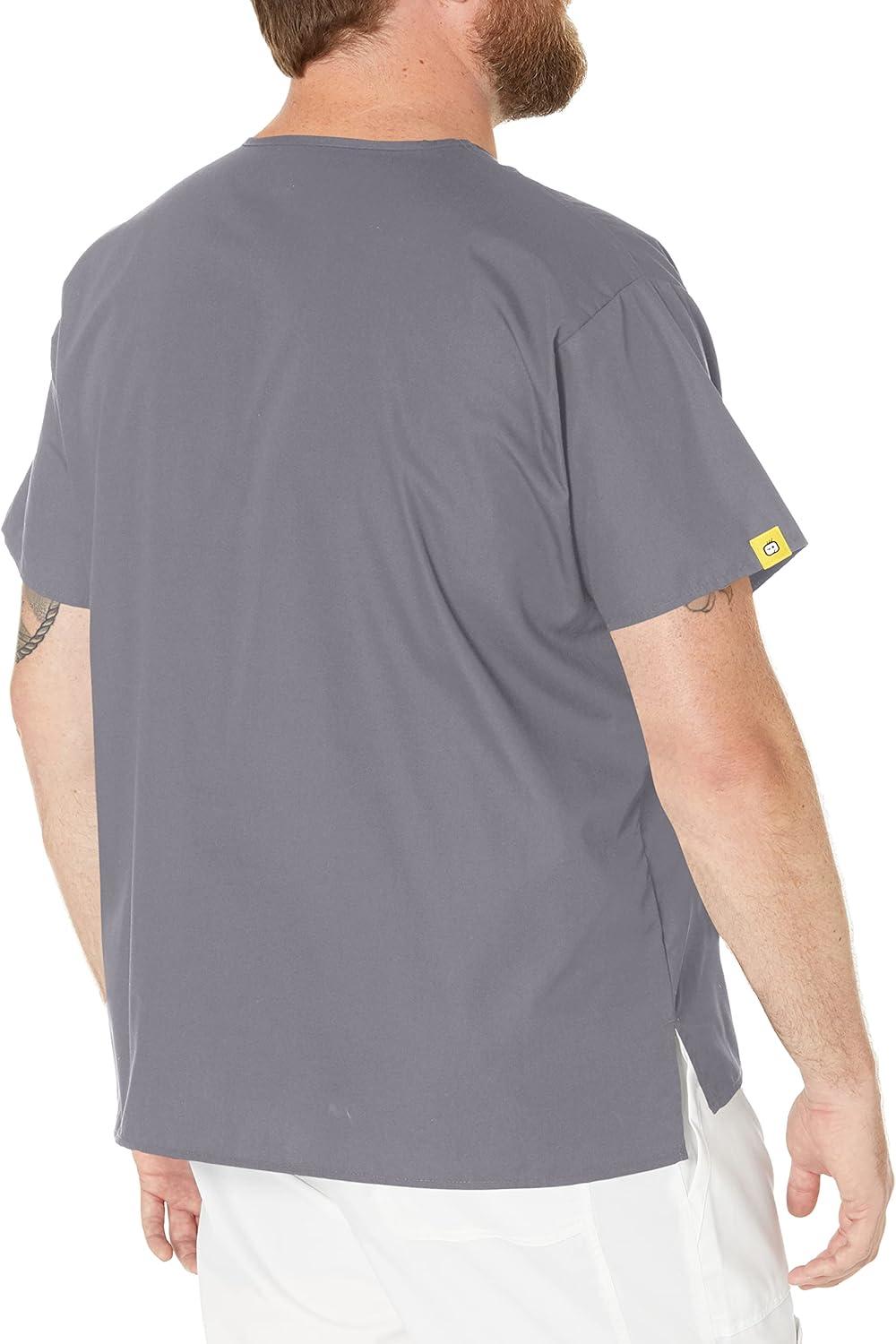 WonderWink Men’s Big The Alpha Unisex V-Neck Scrub Top(Pewter)