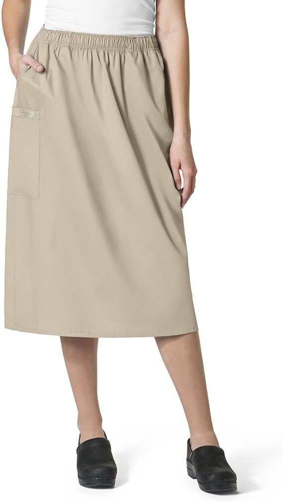 WINK WonderWORK Women’s Pull On Cargo Skirt(Khaki)