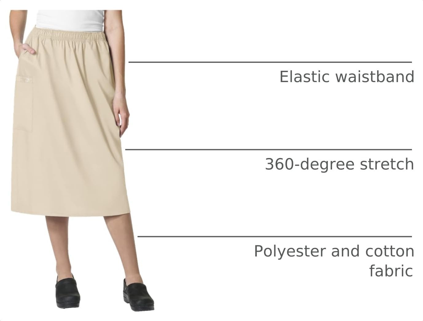WINK WonderWORK Women’s Pull On Cargo Skirt(Khaki)