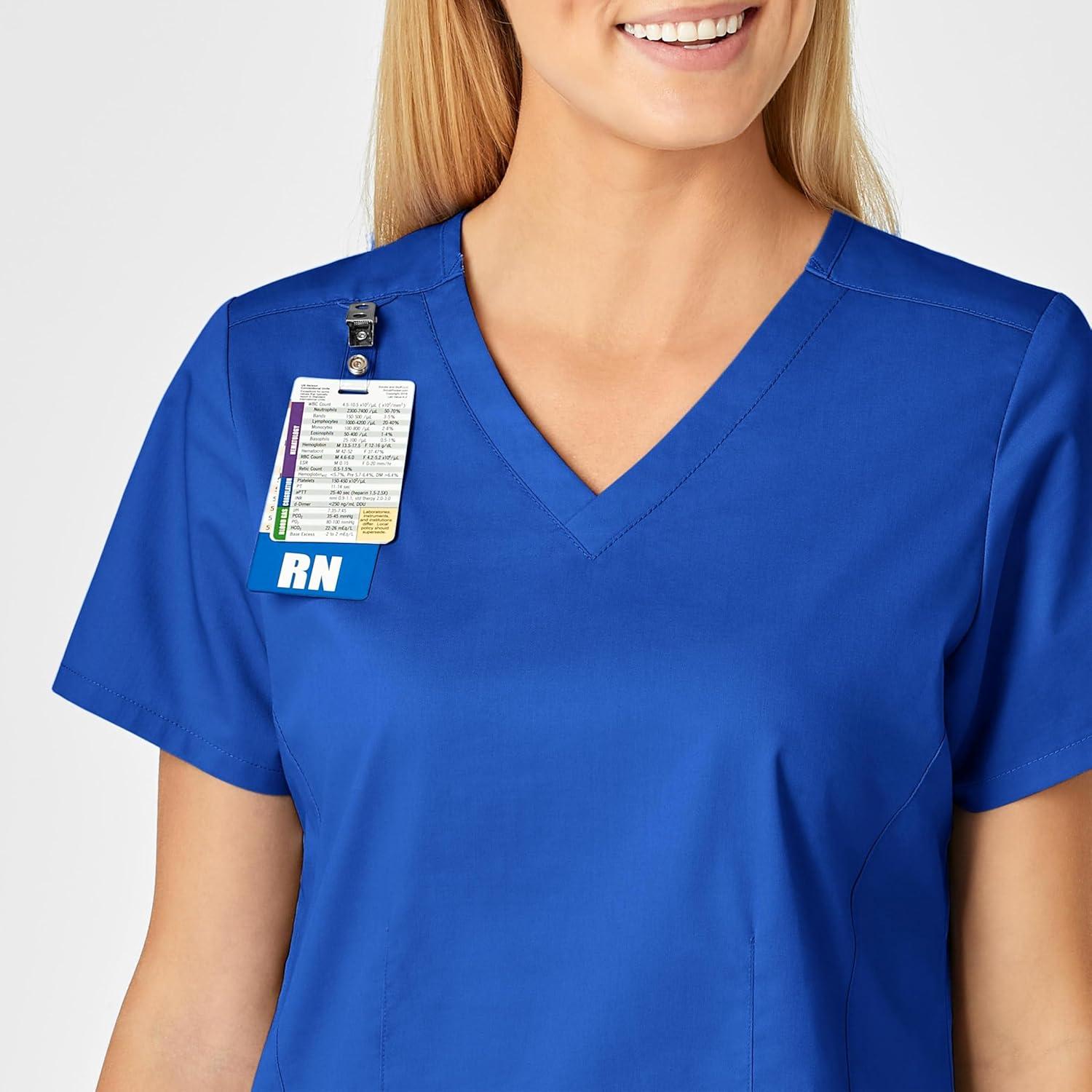 WonderWink Womens Verity V-Neck Top(Royal)