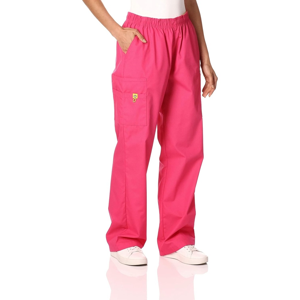 WINK Origins Quebec -Women’s Full Elastic Cargo Scrub Pant(Hot Pink)