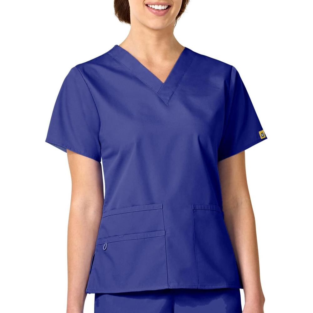 WonderWink Women’s Origins Bravo Scrub Top(Galaxy Blue)