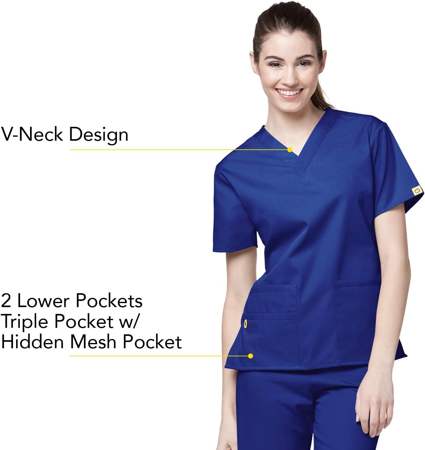 WonderWink Women’s Origins Bravo Scrub Top(Galaxy Blue)
