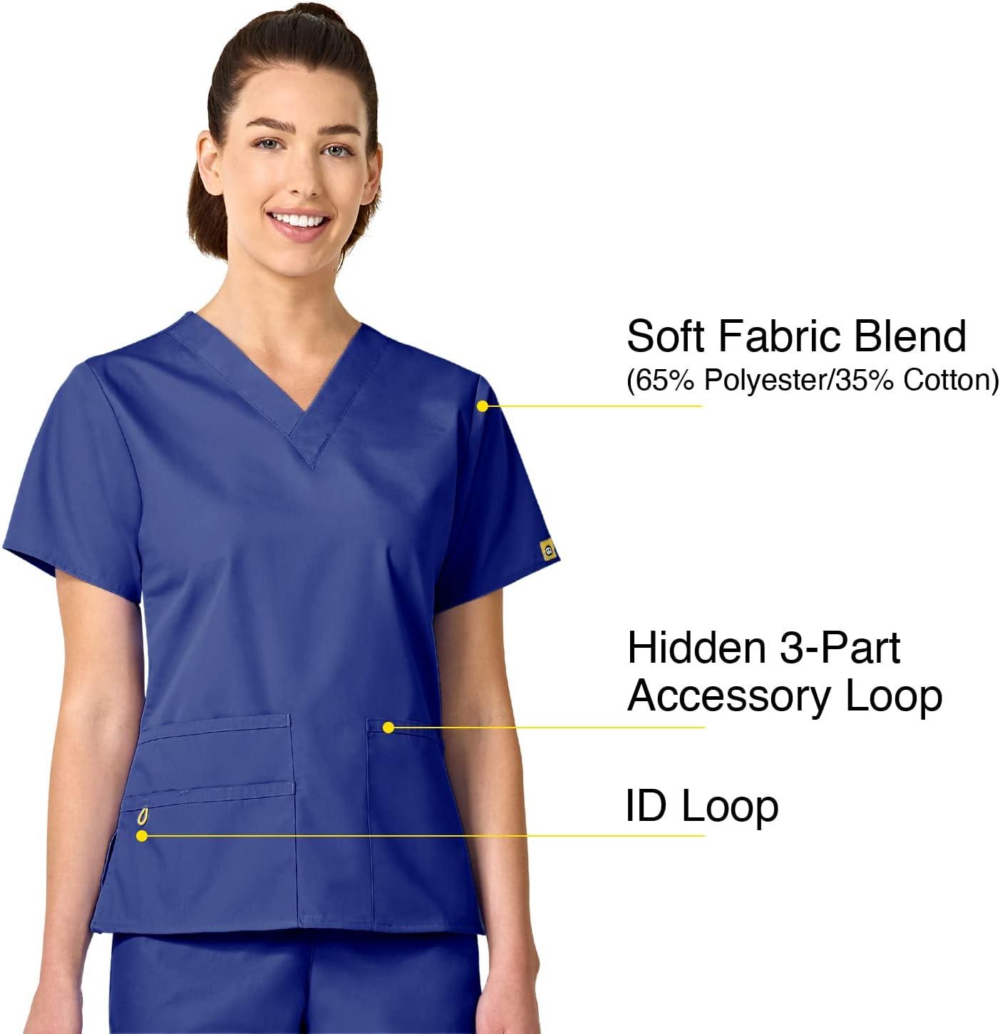 WonderWink Women’s Origins Bravo Scrub Top(Galaxy Blue)