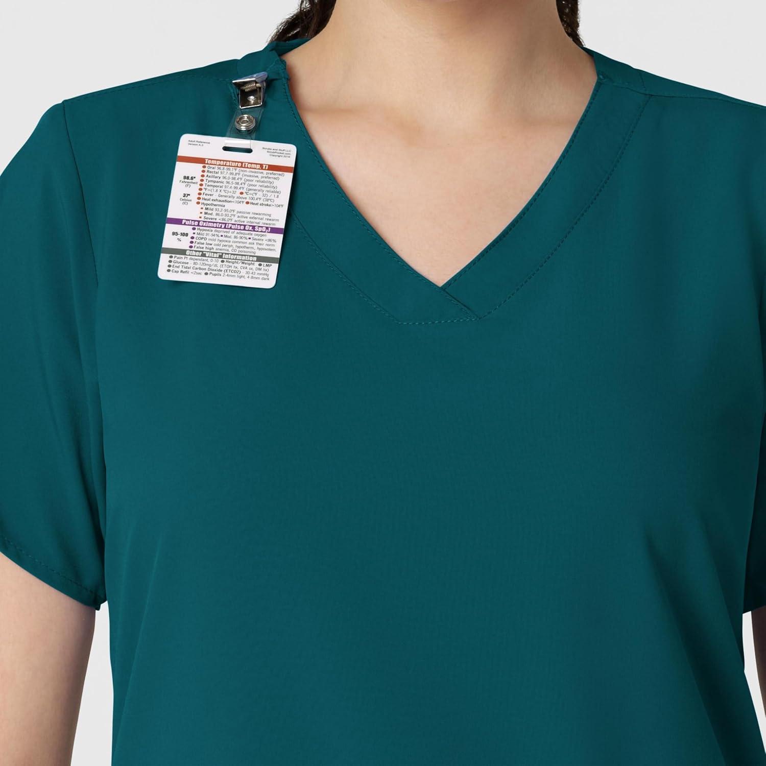 Wink Scrubs for Women, W123, Classic V-Neck Tops with 2 Pockets(Caribbean Blue)