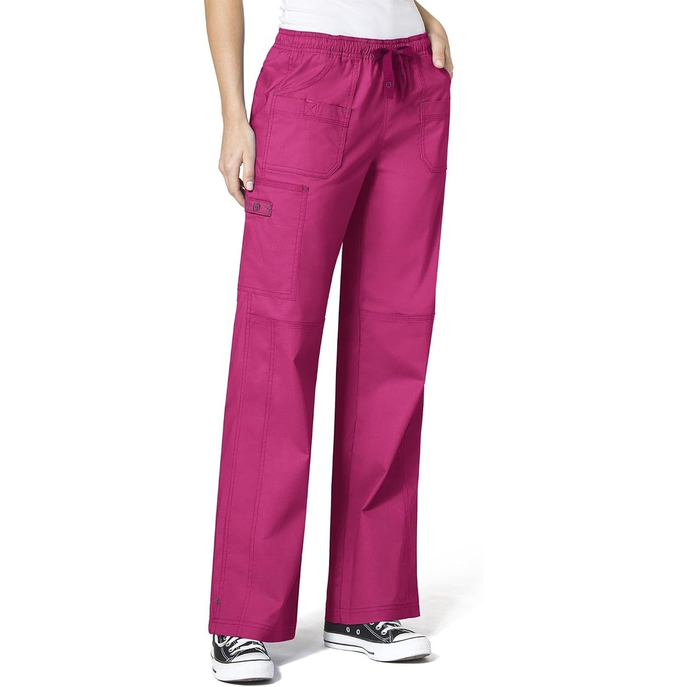 Wink WonderFLEX Patience – Women’s Curved Notch Neck Scrub Top(Hot Pink)