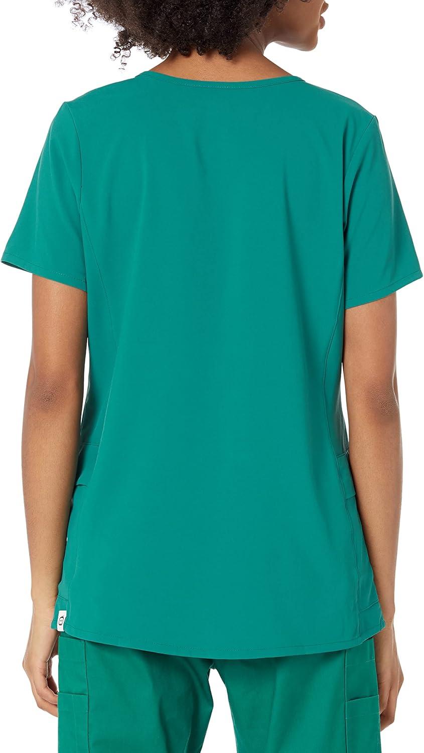 WonderWink Women’s Mock Wrap Scrub Top(Hunter)