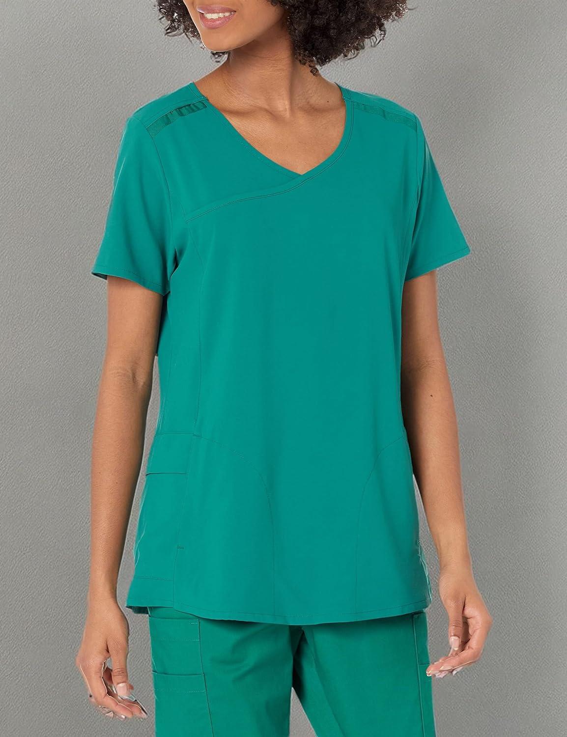 WonderWink Women’s Mock Wrap Scrub Top(Hunter)