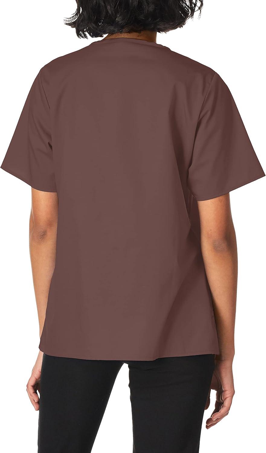 WonderWink Women’s Wonderwork Short Sleeve Snap Jacket(Chocolate)