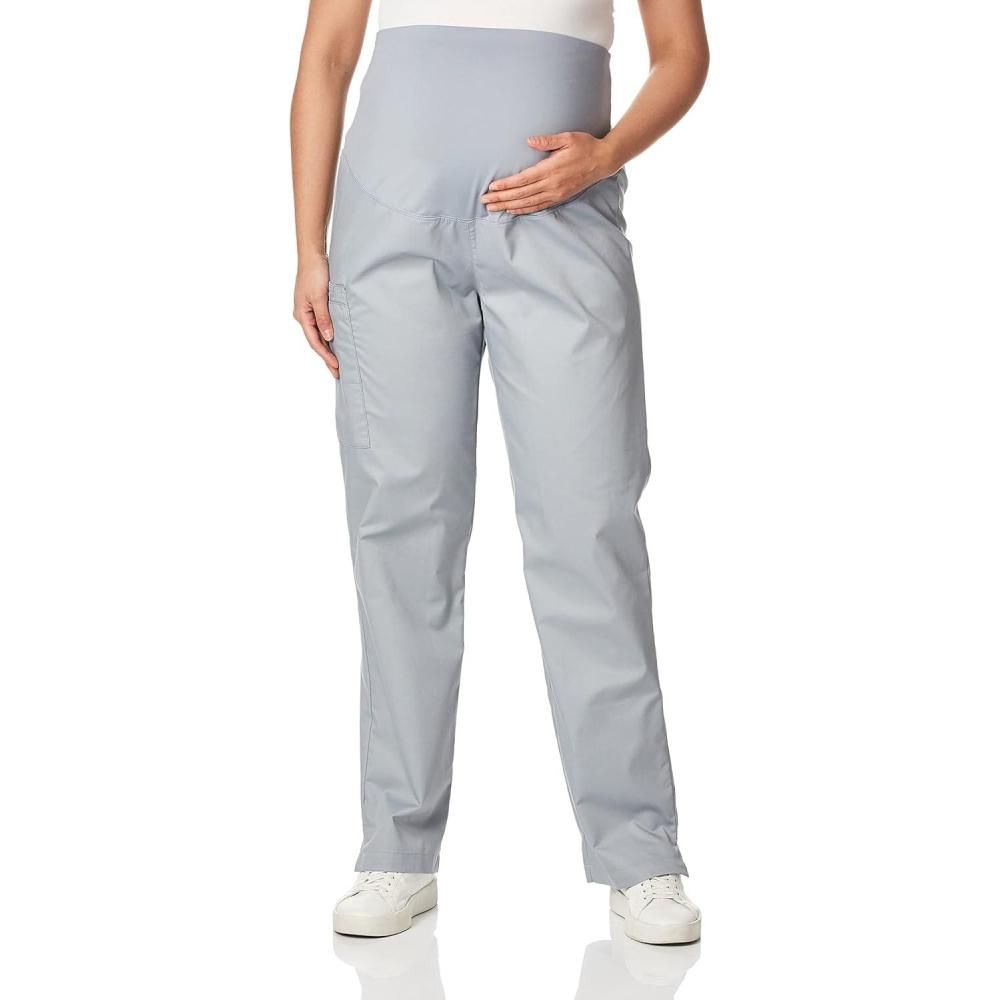 Wink WonderWORK Scrubs for Maternity Cargo Scrub Pants(Grey)