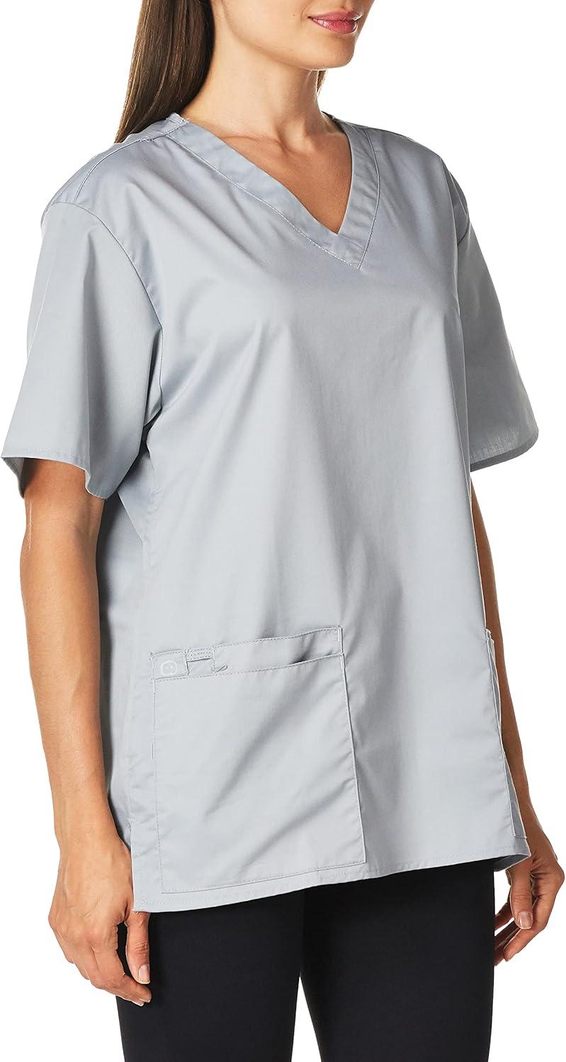 WonderWink Unisex-Adult Unisex V-Neck Top(Grey)