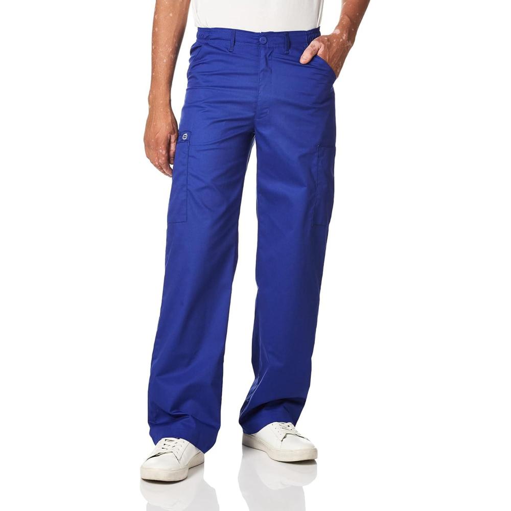 Wink WonderWORK Scrubs for Men, Cargo Scrub Pants(Galaxy Blue)