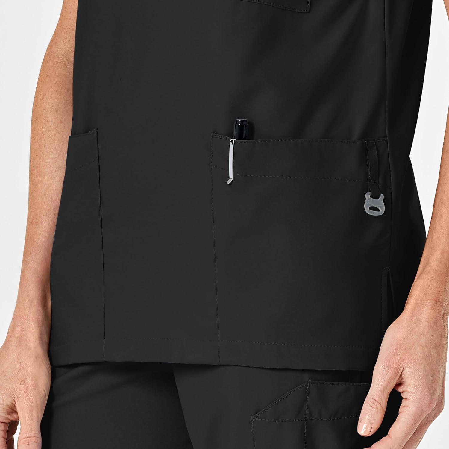 WonderWink Womens 4-Pocket Utility Top(Black)