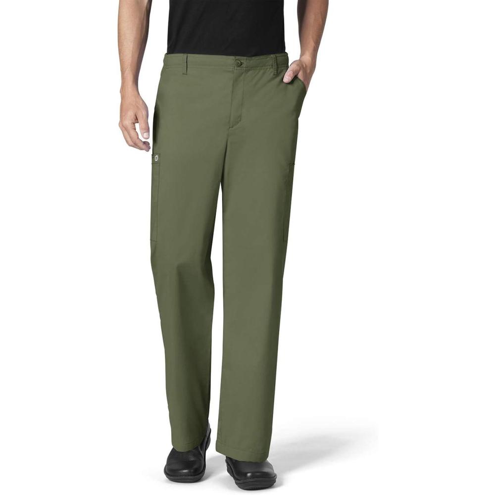 Wink WonderWORK Scrubs for Men, Cargo Scrub Pants(Olive)