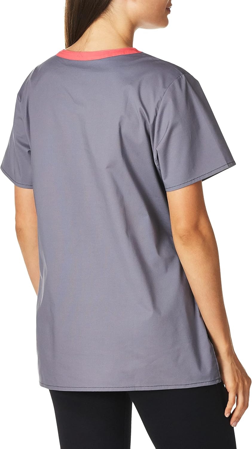 Wink WonderFLEX Patience – Women’s Curved Notch Neck Scrub Top(Pewter)