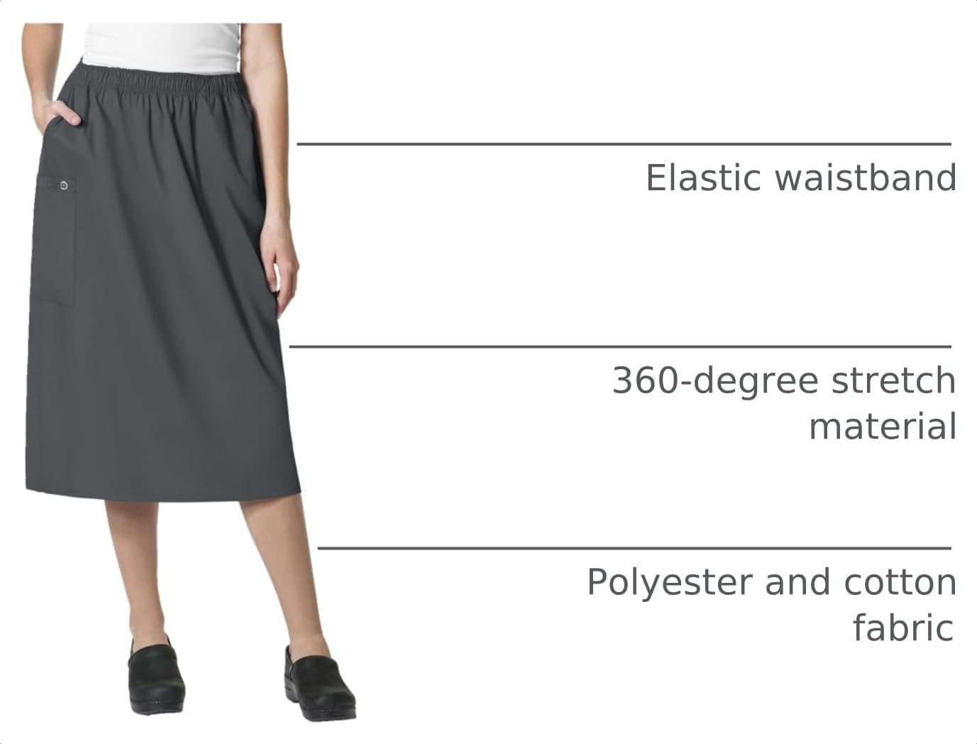 WINK WonderWORK Women’s Pull On Cargo Skirt(Pewter)