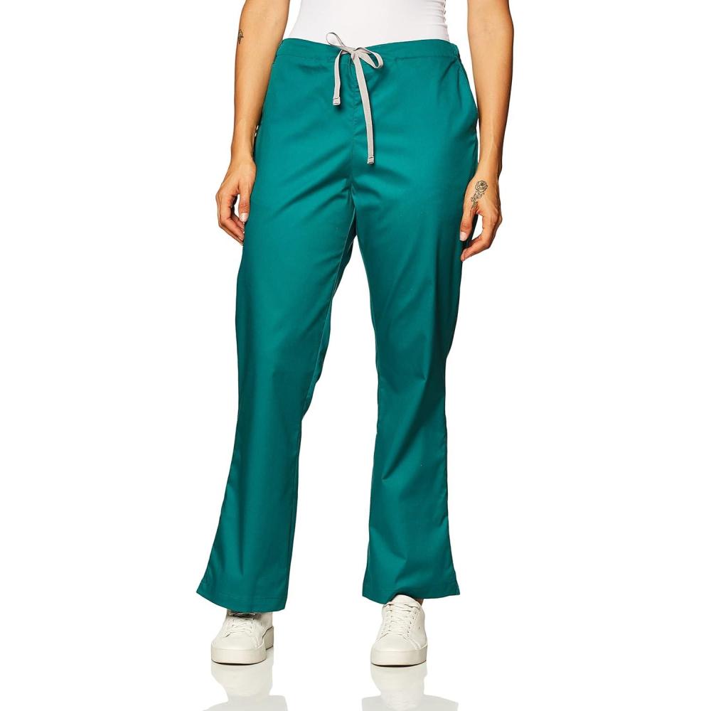 Wink WonderWORK Scrubs for Women, Flare Leg Scrub Pants(Hunter)