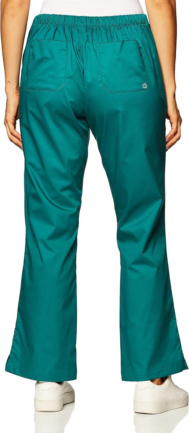 Wink WonderWORK Scrubs for Women, Flare Leg Scrub Pants(Hunter)