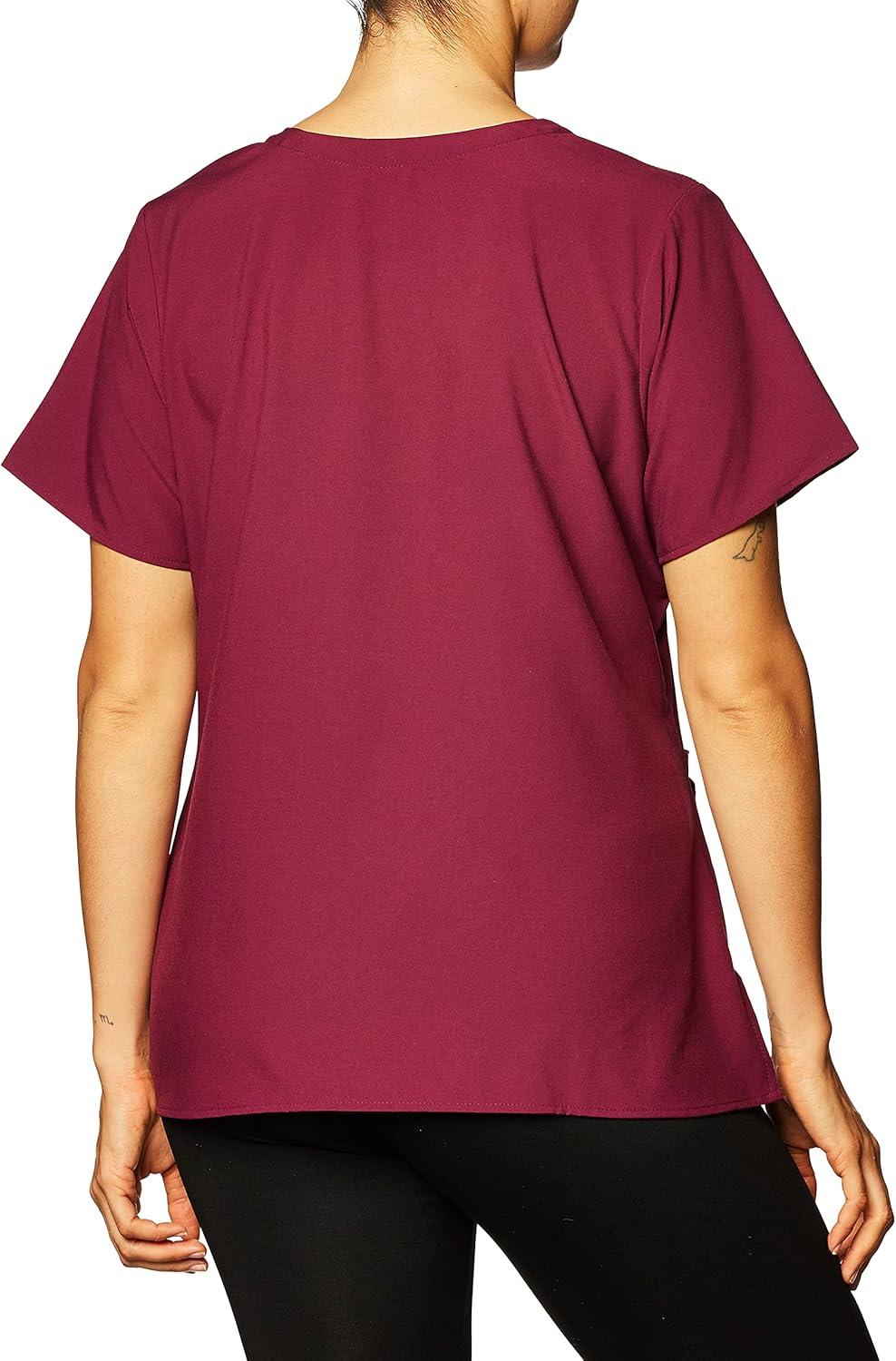 WonderWink Womens Women’s Mock Wrap Scrub Top(Wine)