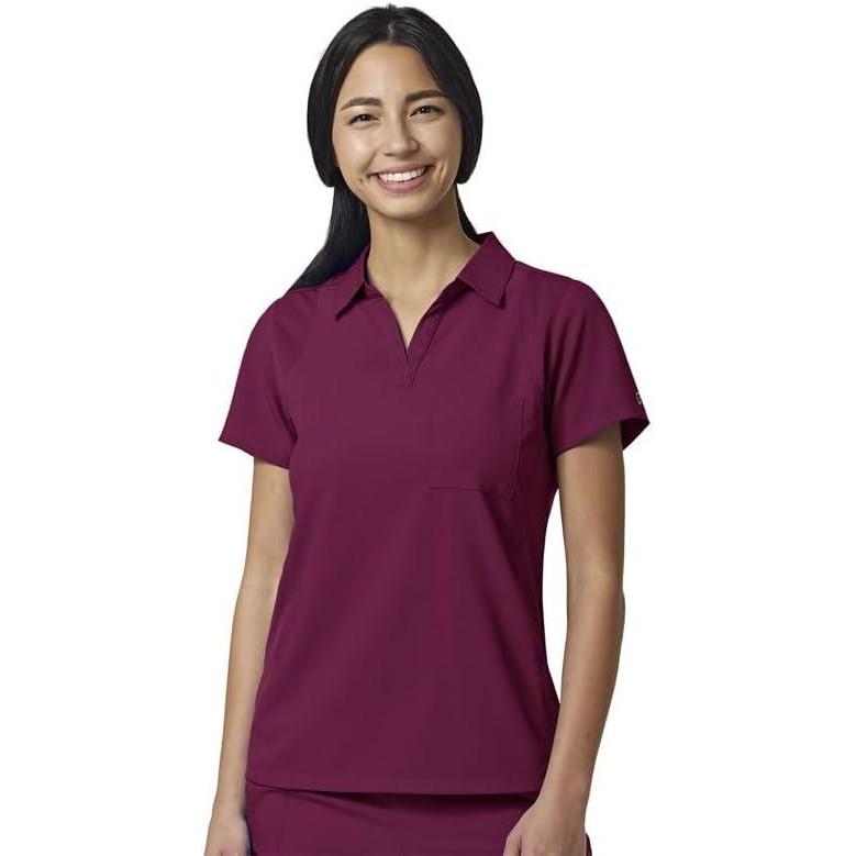 WonderWink Womens Collar Top(Wine)
