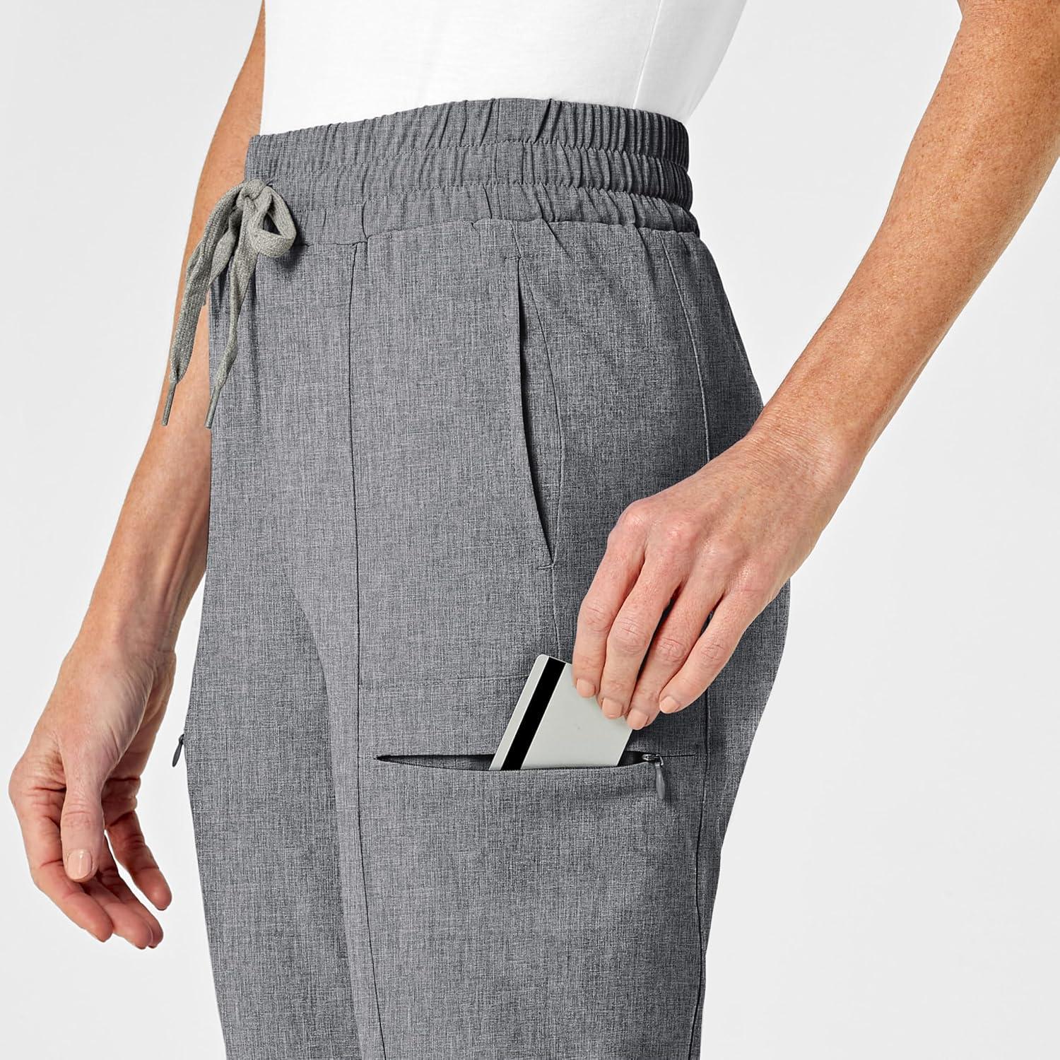 Renew Women’s High Waist Slim Leg Scrub Pant(Grey Heather)